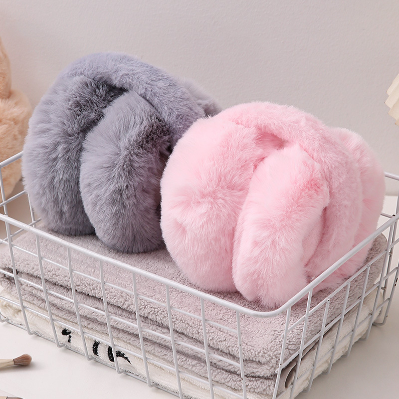 Zimné nové imitácie králičieho zamatu teplé chrániče sluchu v kórejskom štýle pre študentky, dámske chrániče sluchu, nemrznúca vrecko na uši, vetruodolné, skladacie, teplé