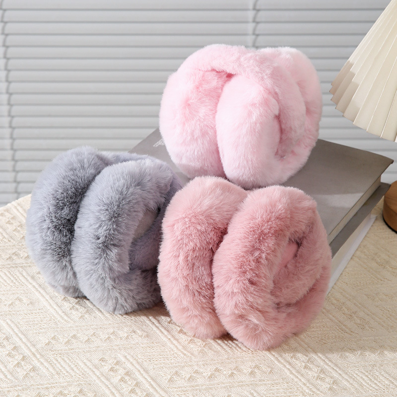 Zimné nové imitácie králičieho zamatu teplé chrániče sluchu v kórejskom štýle pre študentky, dámske chrániče sluchu, nemrznúca vrecko na uši, vetruodolné, skladacie, teplé