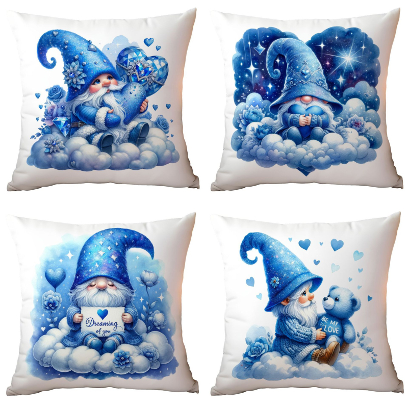 Калъфка за възглавница за Свети Валентин от Amazon, синя акварелна джудже, човече, за дома, диван