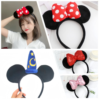 Χαριτωμένη κορδέλα Mickey Minnie με διασυνοριακό σχεδιασμό και σχέδιο Disney Play Show Party, κορδέλα με αυτιά και φιόγκο, αξεσουάρ μαλλιών