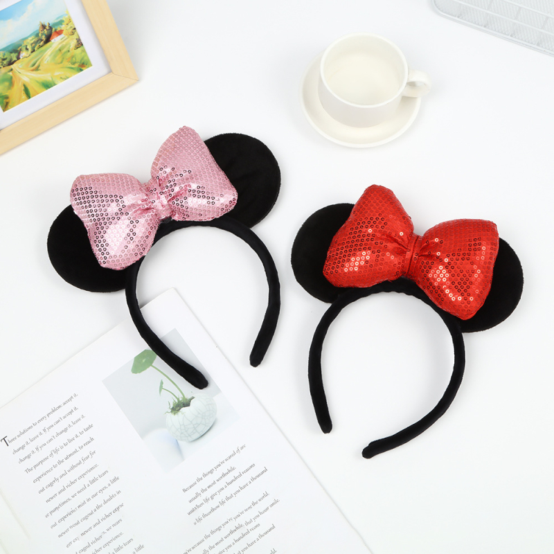 Mielas tarpvalstybinis Mikio ir Minnie galvos juosta su blizgučiais ir ausimis, plaukų aksesuarai