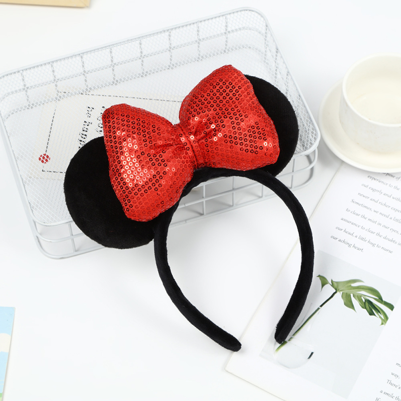 Mielas tarpvalstybinis Mikio ir Minnie galvos juosta su blizgučiais ir ausimis, plaukų aksesuarai