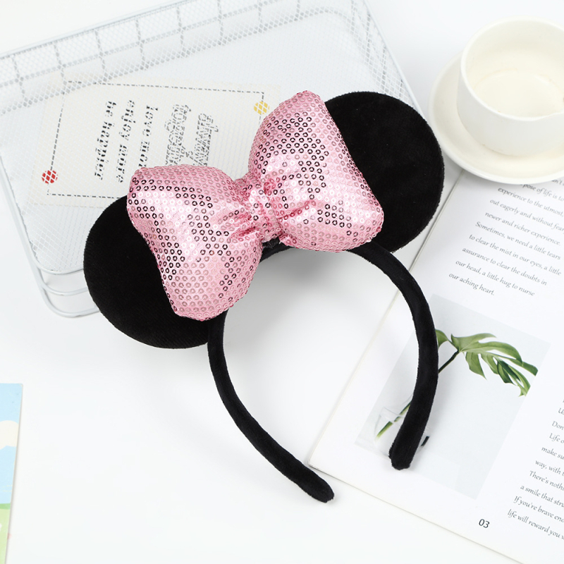Mielas tarpvalstybinis Mikio ir Minnie galvos juosta su blizgučiais ir ausimis, plaukų aksesuarai