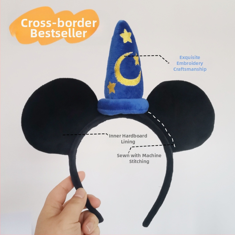 Mielas tarpvalstybinis Mikio ir Minnie galvos juosta su blizgučiais ir ausimis, plaukų aksesuarai