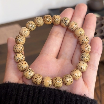 Оригинална екология Хайнан Xingyue Зелена Ин кожа Бодхи Ръкохватка Единичен кръг Момчета Плато Игра Мъниста Мека Гривна с Мъниста Буда