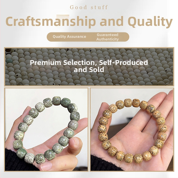 Оригинална екология Хайнан Xingyue Зелена Ин кожа Бодхи Ръкохватка Единичен кръг Момчета Плато Игра Мъниста Мека Гривна с Мъниста Буда