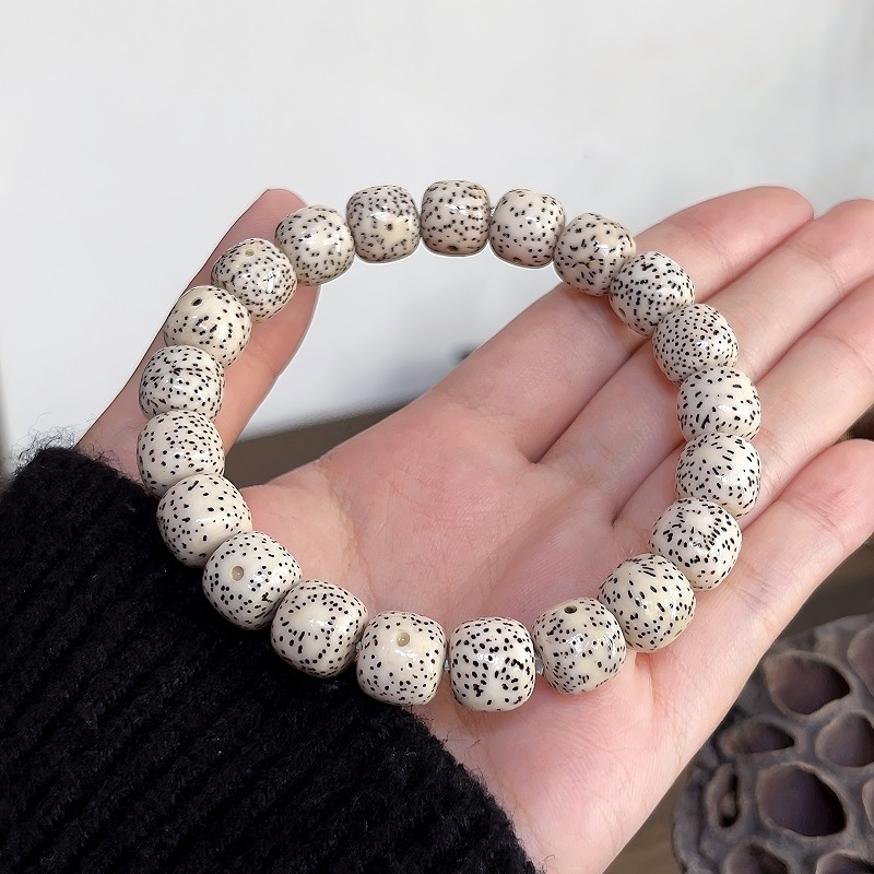 Оригинална екология Хайнан Xingyue Зелена Ин кожа Бодхи Ръкохватка Единичен кръг Момчета Плато Игра Мъниста Мека Гривна с Мъниста Буда