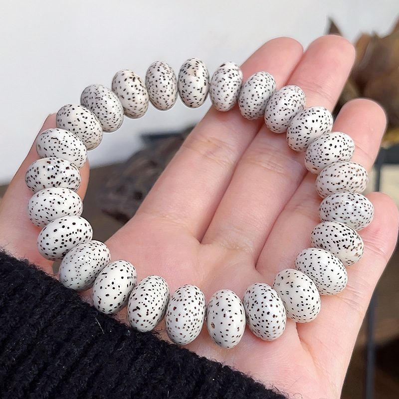 Оригинална екология Хайнан Xingyue Зелена Ин кожа Бодхи Ръкохватка Единичен кръг Момчета Плато Игра Мъниста Мека Гривна с Мъниста Буда