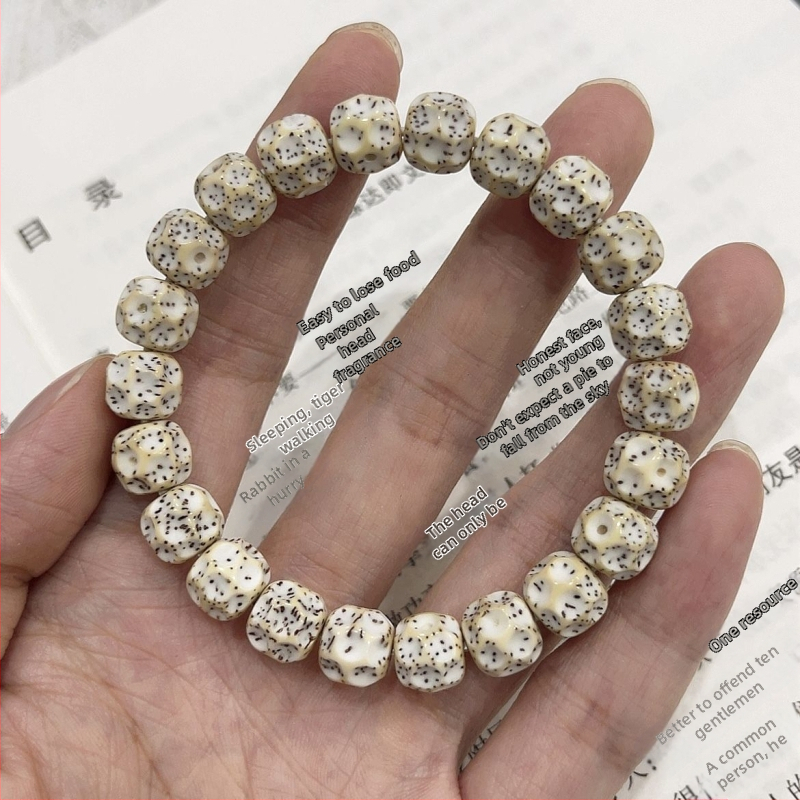 Оригинална екология Хайнан Xingyue Зелена Ин кожа Бодхи Ръкохватка Единичен кръг Момчета Плато Игра Мъниста Мека Гривна с Мъниста Буда