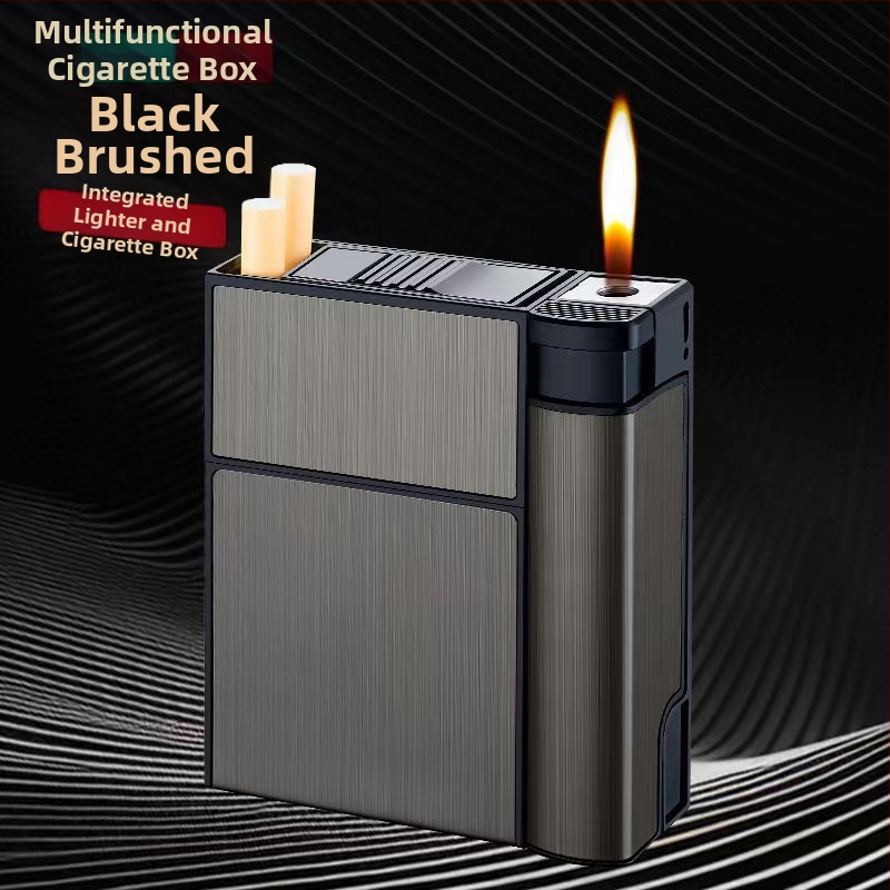 Internetinis raudonas kūrybinis cigarečių dėklo žiebtuvėlis, integruotas 20 vnt. pakuotėje, asmeninis nešiojamas, slėgiui atsparus, drėgmei atsparus cigarečių žiebtuvėlis su žiebtuvėliu