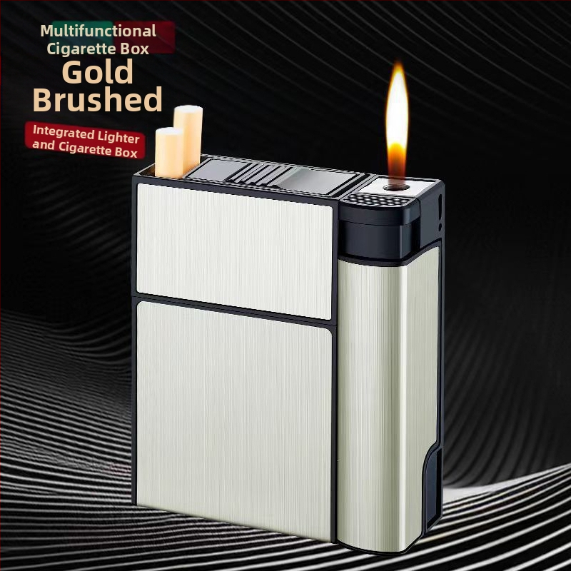 Internetinis raudonas kūrybinis cigarečių dėklo žiebtuvėlis, integruotas 20 vnt. pakuotėje, asmeninis nešiojamas, slėgiui atsparus, drėgmei atsparus cigarečių žiebtuvėlis su žiebtuvėliu