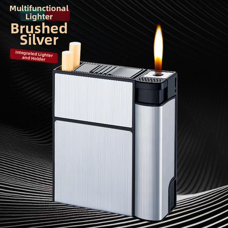 Internetinis raudonas kūrybinis cigarečių dėklo žiebtuvėlis, integruotas 20 vnt. pakuotėje, asmeninis nešiojamas, slėgiui atsparus, drėgmei atsparus cigarečių žiebtuvėlis su žiebtuvėliu