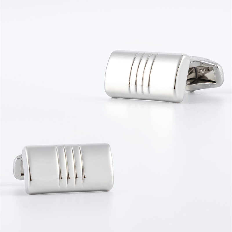 Σε απόθεμα νέα μανικετόκουμπα από γαλβανισμένο ασημί λείο κράμα κοστουμιών εξωτερικού εμπορίου hot casual μανικετόκουμπα κλιπ γιακά χονδρικής