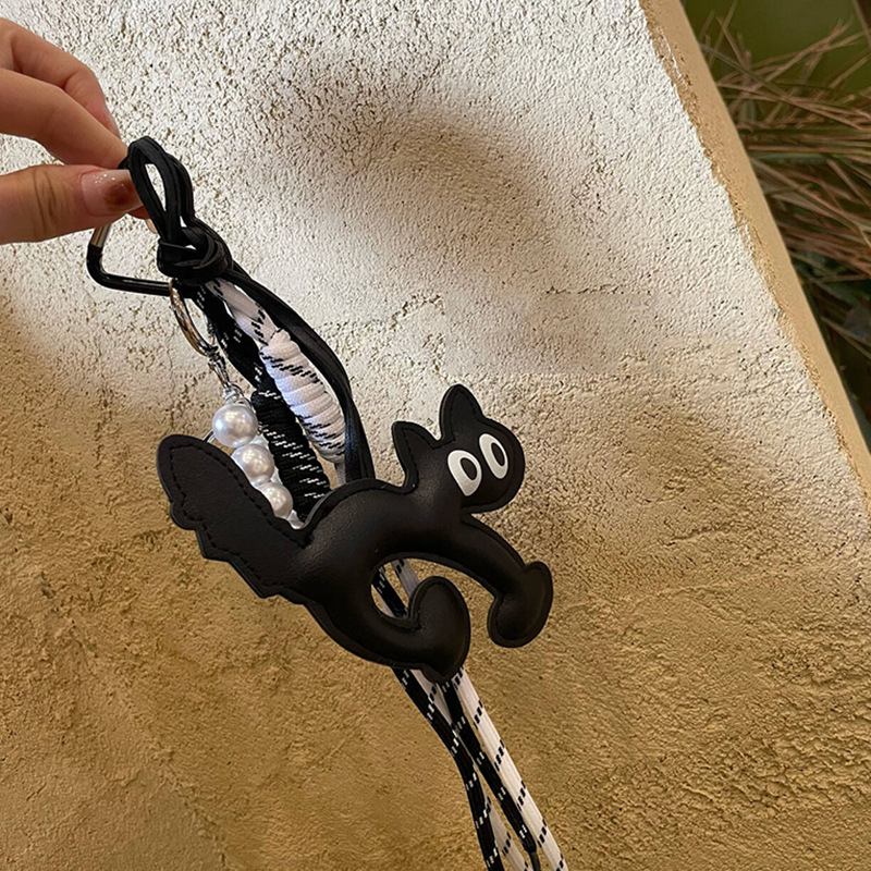 Vintažinis raudonos spalvos odinis katės laipiojimo virvės pakabukas, naujo stiliaus mergaitiškas krepšys, pakabinamas telefono grandinėlė, universalus pakabukas, madingas