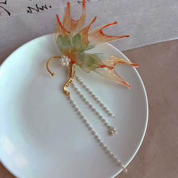 Σκουλαρίκια με μαλλιά από σούπερ νεράιδα, ξωτικό, πεταλούδα, ψάρι, τζι, εθνικό στυλ, φούντα, εξαίσια, αντίκες, αξεσουάρ ρούχων, αξεσουάρ μαλλιών, καλύμματα κεφαλιού