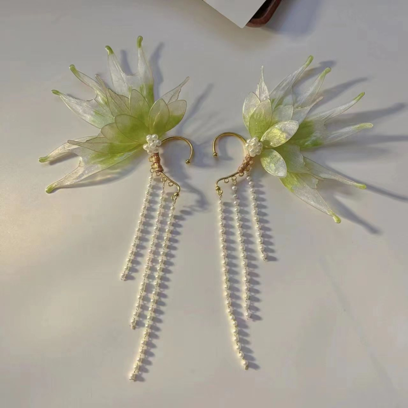 Super fėjos elfo drugelio žuvies Ji plaukų auskarai nacionalinio stiliaus kutais išskirtiniai antikvariniai Han drabužių aksesuarai plaukų aksesuarai galvos apdangalai