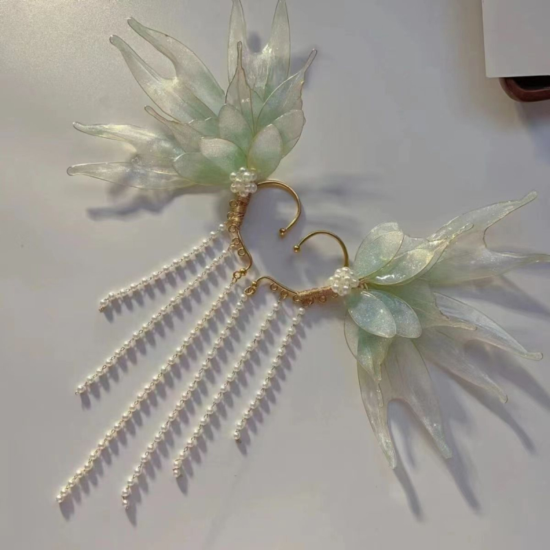 Super fėjos elfo drugelio žuvies Ji plaukų auskarai nacionalinio stiliaus kutais išskirtiniai antikvariniai Han drabužių aksesuarai plaukų aksesuarai galvos apdangalai