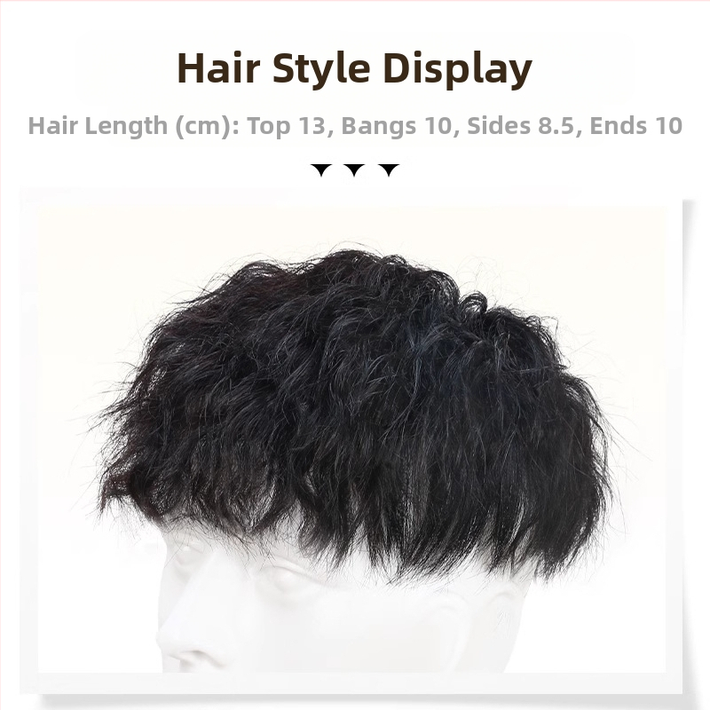 Мъжка перука от естествена коса, преиздадена отгоре, Block Handsome в стил Хонконг, Leslie Roll Atmosphere, мъжко преиздание на склад