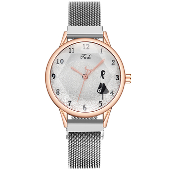 Μόδα εξωτερικού εμπορίου ζεστό νέο διαμάντι γυαλί παγωμένο κορίτσι μοτίβο γυναικών ρολόι casual δημιουργικό ρολόι χαλαζία σε απόθεμα