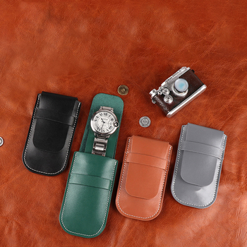 „Spot PU“ odos laikrodžių krepšys, atsparus dulkėms, paprastas, atverčiamas, sustorintas odos, atsparus įbrėžimams, laikrodžių laikymo krepšys