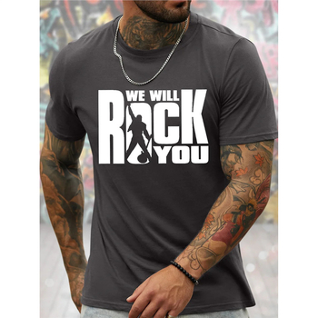 Εξωτερικό Εμπόριο Διασυνοριακό Ευρωπαϊκό και Αμερικανικό Ευρωπαϊκό Κώδικα για μεγάλα μεγέθη Ανδρικό Ροκ Αστείο Γραφικό Τύπωμα Χαλαρό Casual Βαμβακερό T-Shirt με Γράμματα