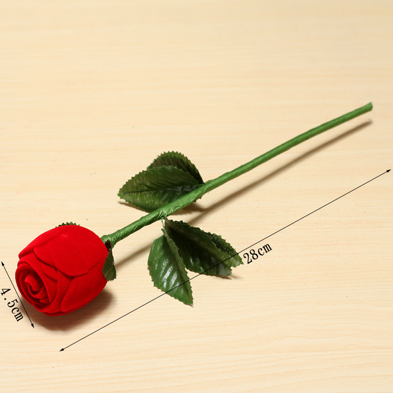 Raudonos rožės žiedų dėžutė Valentino dienos dovana Personalizuota kūrybinė žiedų dėžutė Pasiūlymo žiedų dėžutė Žiedų dėžutė