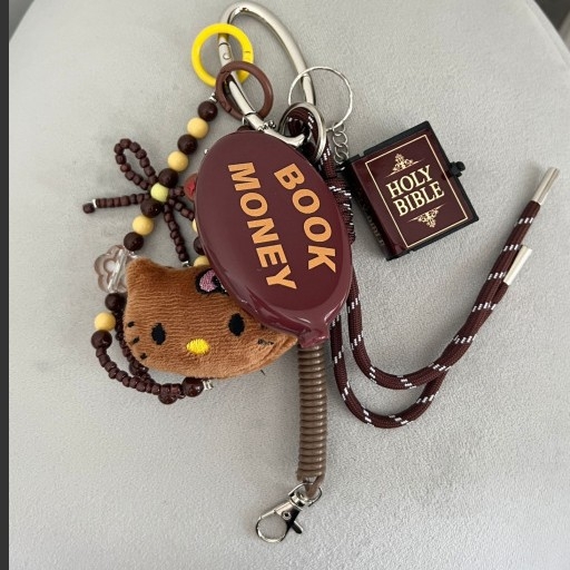 2024 m. naujo stiliaus mažas tinklaraštininkas su austa virve, raktų pakabuko pakabuku, „pasidaryk pats“ animacinių filmukų rašto aksesuarais, madingi