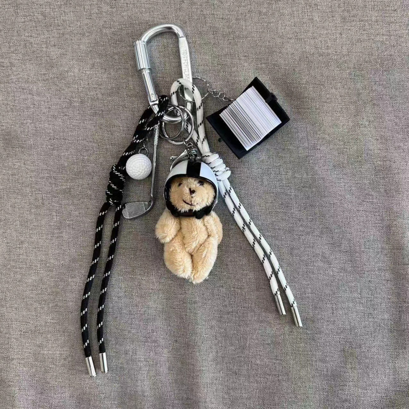 2024 m. naujo stiliaus mažas tinklaraštininkas su austa virve, raktų pakabuko pakabuku, „pasidaryk pats“ animacinių filmukų rašto aksesuarais, madingi