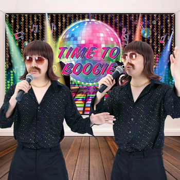 Европейска и американска модна мъжка кафява перука с октопод, рок мъжка рокерска перука от 60-те години