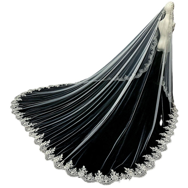 Naujas kutais puoštas perlų šydas, nuotakos, vestuvių pagrindinis vestuvinis šydas, super fėjos Mori ilgas kabantis šydas, galvos apdangalas