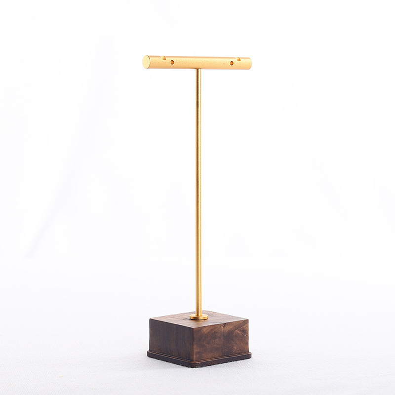 Riešutmedžio metalo auskarų stovas, skaitiklis, kūrybinis papuošalų stovas, karolių stovas, ausų nagų stovas, papuošalų demonstravimo stovas