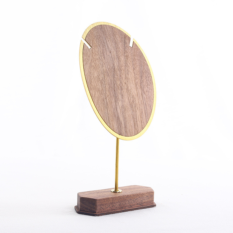 Riešutmedžio metalo auskarų stovas, skaitiklis, kūrybinis papuošalų stovas, karolių stovas, ausų nagų stovas, papuošalų demonstravimo stovas