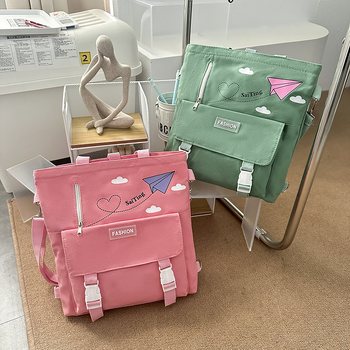 Didelės talpos nešiojamas pečių krepšys klasei, krepšys per petį, pradinių ir vidurinių mokyklų mokiniams, skirtas namų darbams taisyti, lengvas, didelės talpos kuprinė