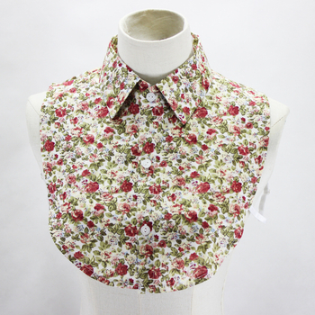 Ευρωπαϊκές και αμερικανικές εκρήξεις Amazon Pastoral Small Floral Cotton T-shirt Collar Jacket Διακοσμητικό κολάρο Ψεύτικο κολάρο