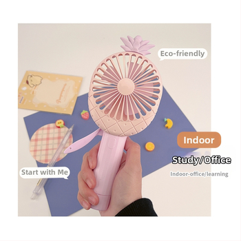 Jauns produkts Mini augļu manuālais rokas spiediens Mazs ventilators Pārnēsājams jauks ananāsu burkānu smidzinātājs Rokas ventilators
