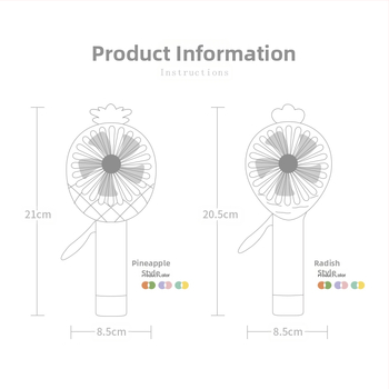 Jauns produkts Mini augļu manuālais rokas spiediens Mazs ventilators Pārnēsājams jauks ananāsu burkānu smidzinātājs Rokas ventilators