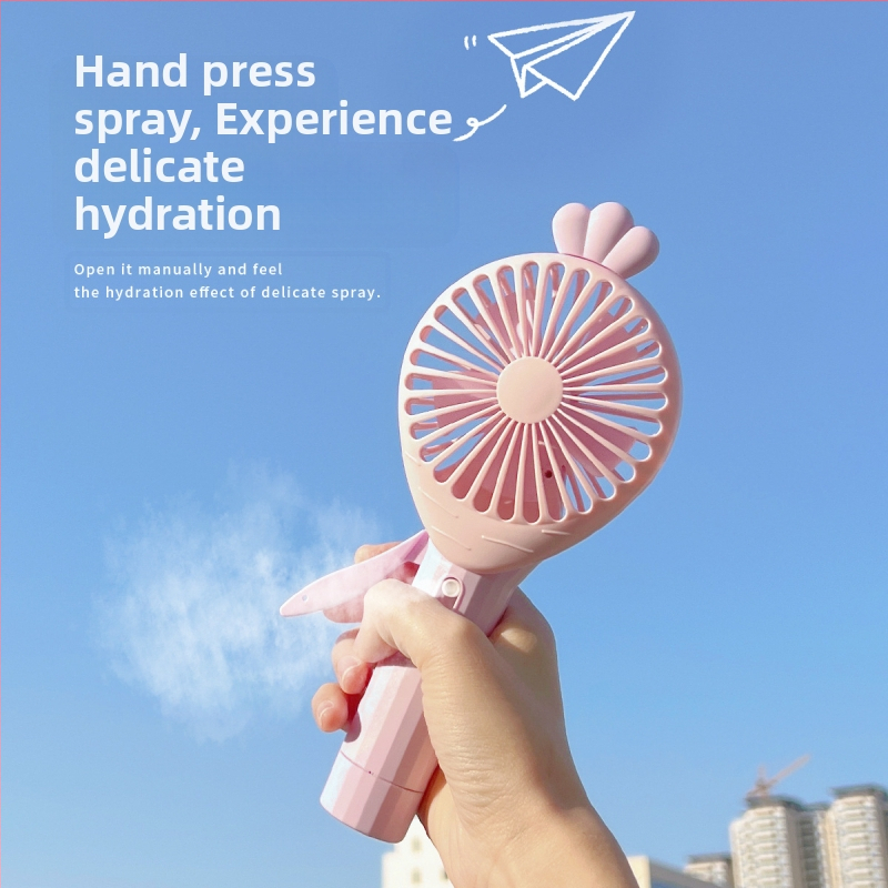 Нов продукт Мини плодов ръчен вентилатор с ръчно налягане, малък преносим сладък ръчен вентилатор за ананас и моркови