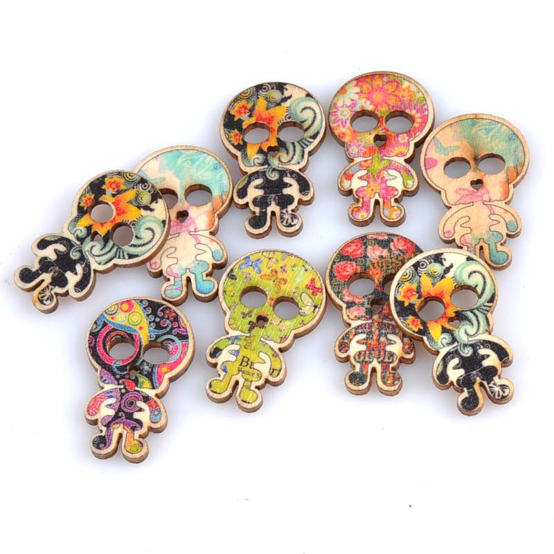 Įvairūs mišrūs animaciniai drugeliai, triušiai, mediniai mygtukai, vaikų rankų darbo, „pasidaryk pats“ medinis sagties žiedas, kūrybingas rankų darbo tapybos medžiagos sagtis