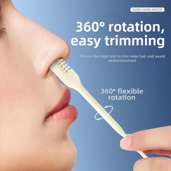 Περιστρεφόμενο τρίμερ για τρίχες μύτης για άνδρες και γυναίκες, ειδικό εργαλείο ξυρίσματος, μικρό ψαλίδι για την αφαίρεση τριχών μύτης, ξυράφι ρουθούνιου