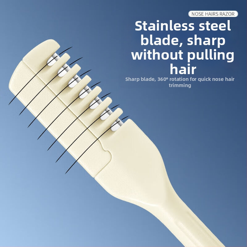 Въртящ се тример за нос за мъже и жени, специален инструмент за бръснене, малки ножици за премахване на косми от носа, самобръсначка за ноздри