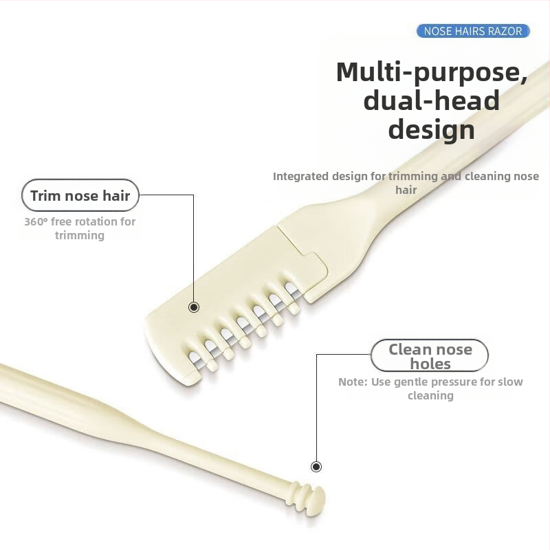 Въртящ се тример за нос за мъже и жени, специален инструмент за бръснене, малки ножици за премахване на косми от носа, самобръсначка за ноздри