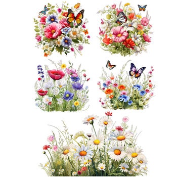 Καινούργια αυτοκόλλητα τοίχου με λουλούδια, γρασίδι, πεταλούδα, σαλόνι, υπνοδωμάτιο, παιδικό δωμάτιο, αφαιρούμενα διακοσμητικά αυτοκόλλητα MLA-16