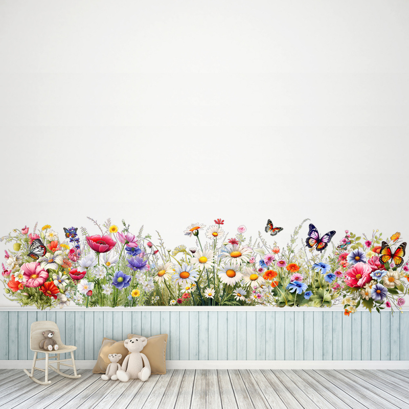 Gyári új virág fű pillangó falmatricák nappali hálószoba gyerekszoba levehető dekorációs matricák MLA-16