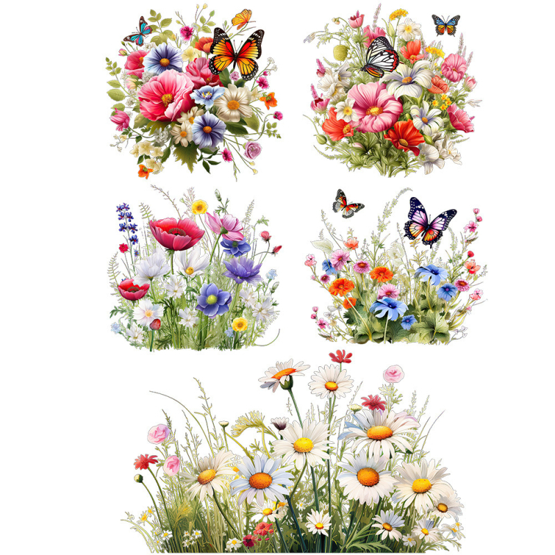 Gyári új virág fű pillangó falmatricák nappali hálószoba gyerekszoba levehető dekorációs matricák MLA-16