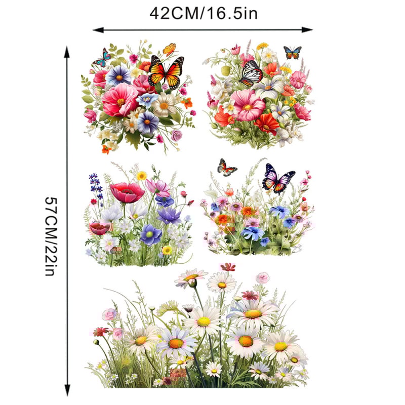 Gyári új virág fű pillangó falmatricák nappali hálószoba gyerekszoba levehető dekorációs matricák MLA-16