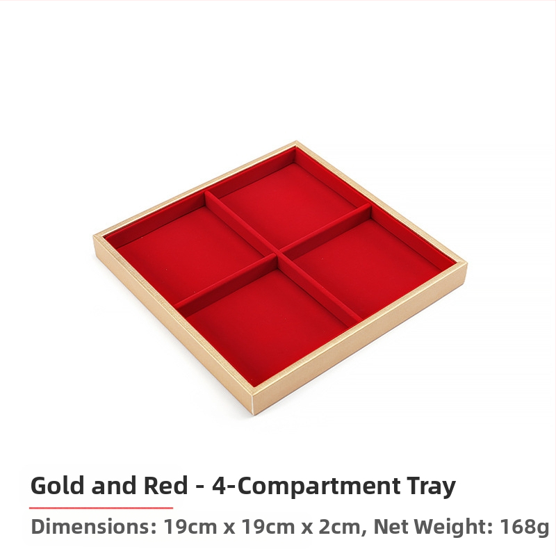 Set rekvizita za izlaganje nakita, crveni flanel, zlatni pladanj za nakit, držač za prstenje, ogrlicu, pult, stalak za nakit