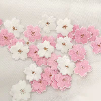 Malá ružová látková nášivka, nášivka na sukňu, taška, dekorácia na opravu otvoru, kvet, biela vynikajúca nálepka