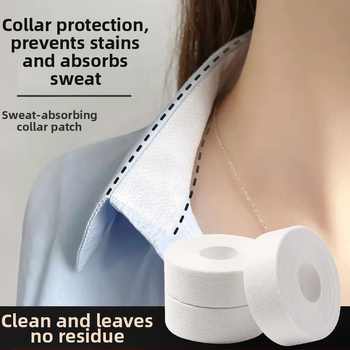 Lipdukai nuo purvo antkaklyje, Lipdukai nuo prakaito, Apsauga nuo apykaklės, Lipni vienkartinė kepuraitė su snapeliu antkaklyje, Lipdukai marškinių apykaklėje, Prakaitą sugeriantys