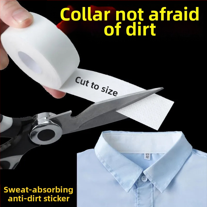 Стикери за яка против замърсяване, Стикери против изпотяване, Защита на яката, Самозалепваща се яка за еднократна употреба с козирка, Стикери за яка на риза, Абсорбиращи потта