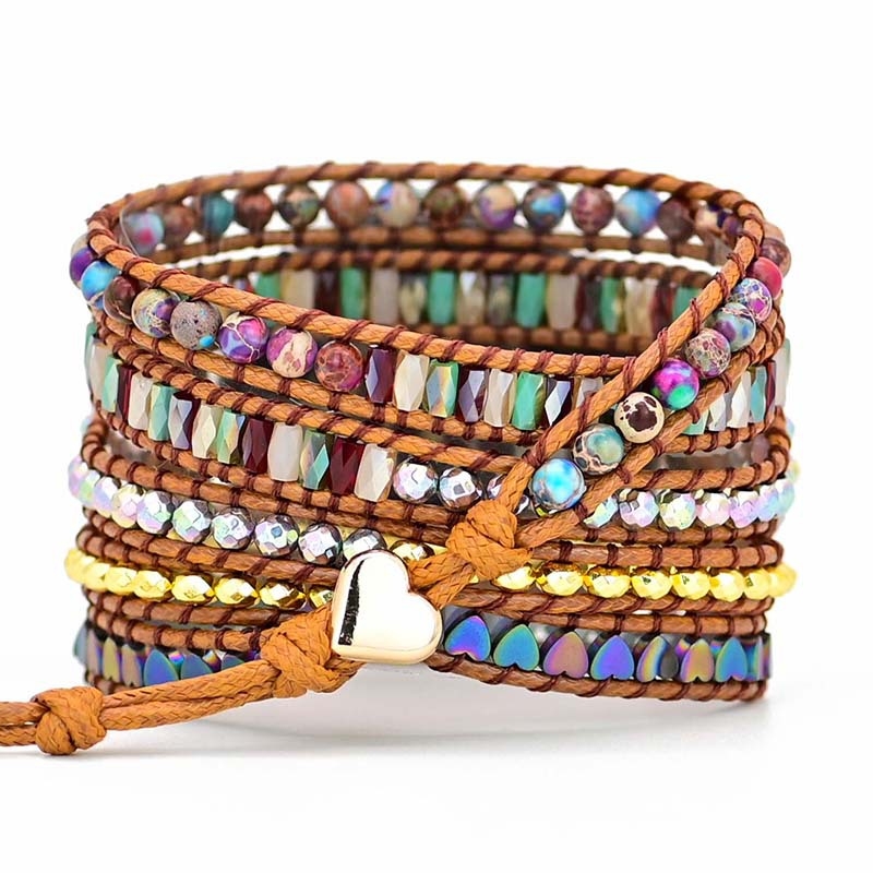 Vânzare fierbinte Amazon cu inimă de dragoste, piatră biliară neagră, curea de ceas Samsung Samsung, brățară cu piatră boemă